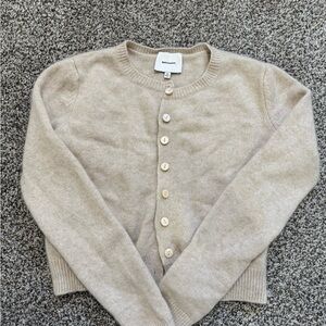 Reformation Beige Button-Up Cardigan